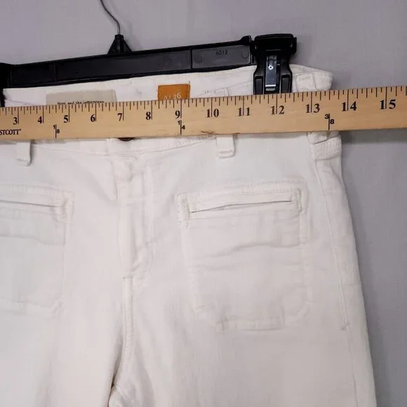 Pilcro Anthropologie Superscript Flared Jeans Women's Size 26 White 23" Inseam - Picture 7 of 15